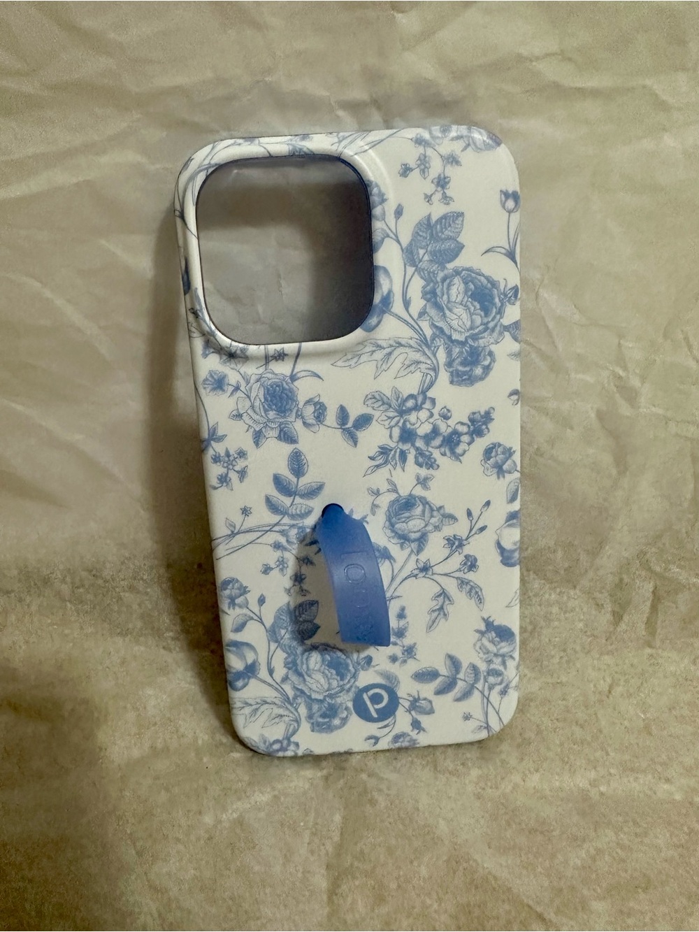 Loopy Case “Blue Toile” Floral Phone Case with Built-In Loop